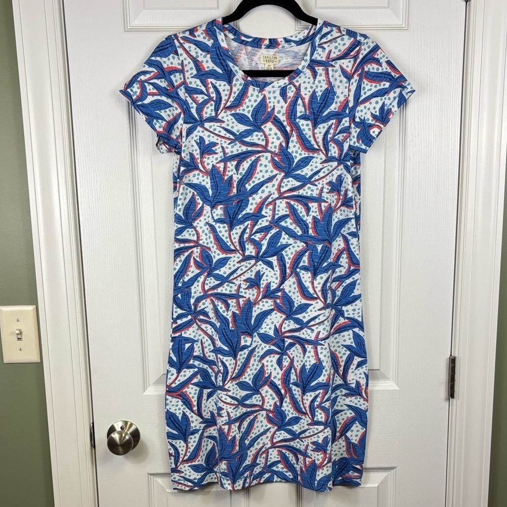 NWT Capelton Road Tee shirt dress leafy floral sz sm